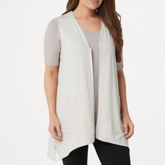 LOGO by Lori Goldstein Tops - LOGO By Lori Goldstein Jersey Vest & Top Twin Set